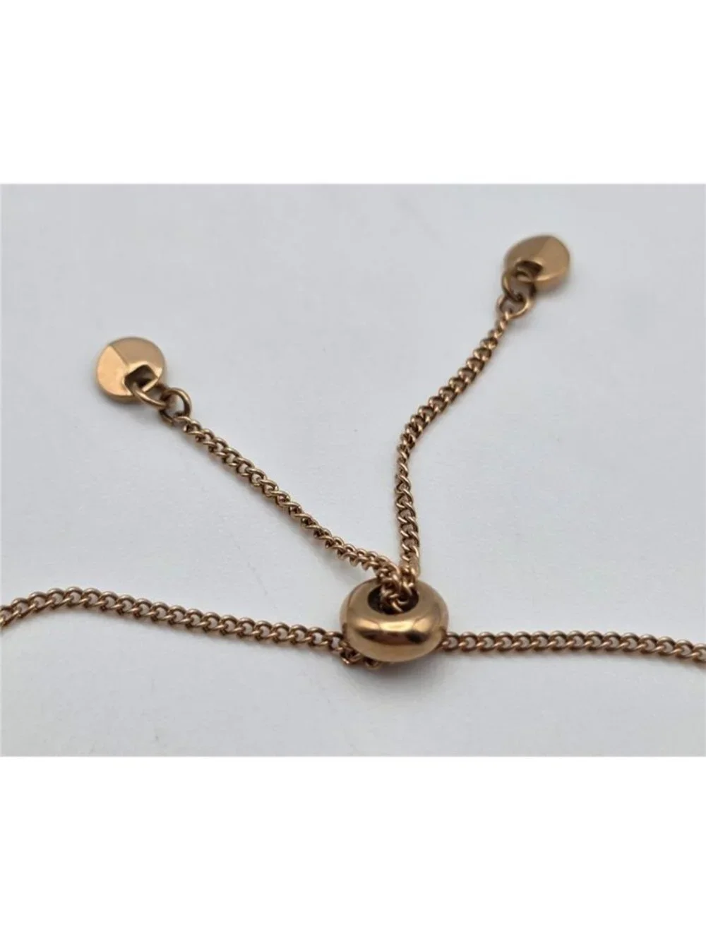 Michael Kors Rose Gold Tone Clear CZ Pavé Heart Slider Bracelet One Size
